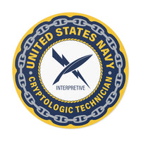 Navy Cryptologic Technician (CTI) Round Vinyl Stickers