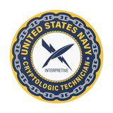 Navy Cryptologic Technician (CTI) Round Vinyl Stickers