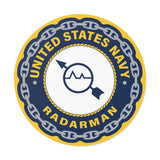 Navy Radarman (RD) Round Vinyl Stickers