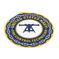 Navy Fire Control Technician (FT) Round Vinyl Stickers