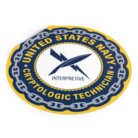 Navy Cryptologic Technician (CTI) Round Vinyl Stickers