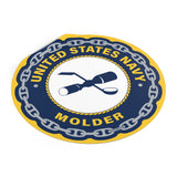 Navy Molder (ML) Round Vinyl Stickers