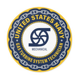 Navy Gas Turbine System Technician Mechanical (GSM)Round Vinyl Stickers