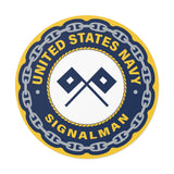 Navy Signalman (SM) Round Vinyl Sticker