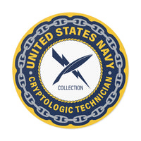 Navy Cryptologic Technician (CTR) Round Vinyl Stickers