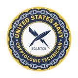 Navy Cryptologic Technician (CTR) Round Vinyl Stickers