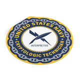 Navy Cryptologic Technician (CTI) Round Vinyl Stickers