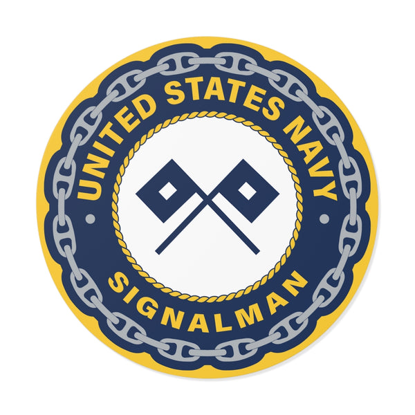 Navy Signalman (SM) Round Vinyl Sticker
