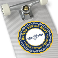 Navy Aviation Electronics Technician (AT) Round Vinyl Stickers