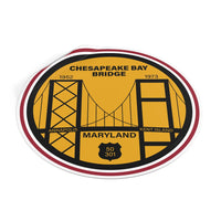 Chesapeake Bay Bridge Round Vinyl Stickers