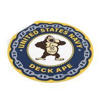 Navy Deck Ape (BM) Round Vinyl Stickers