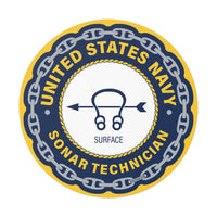 Sonar Technician Surface (STG) Round Vinyl Stickers