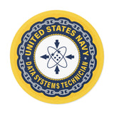 Navy Data Systems Technician (DS) Round Vinyl Stickers