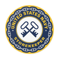 Navy Storekeeper (SK) Round Vinyl Stickers