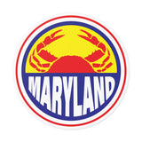 Maryland Crab Round Vinyl Stickers 