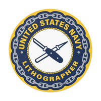 Navy Lithographer (LI) Round Vinyl Stickers