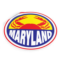 Maryland Crab Round Vinyl Stickers 