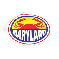 Maryland Crab Round Vinyl Stickers 