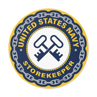 Navy Storekeeper (SK) Round Vinyl Stickers