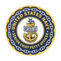 Navy Senior Chief Petty Officer (SCPO) Round Vinyl Stickers