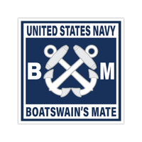 Navy Boatswain's Mate (BM) Square Vinyl Stickers