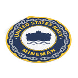 Navy Mineman (MN) Round Vinyl Stickers