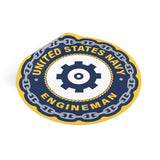 Navy Engineman (EN) Round Vinyl Stickers