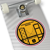 Chesapeake Bay Bridge Round Vinyl Stickers