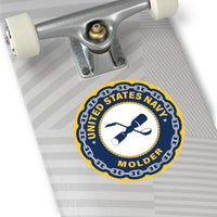 Navy Molder (ML) Round Vinyl Stickers