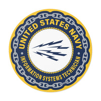 Navy Information Systems Technician (IT) Round Vinyl Stickers