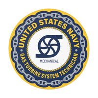 Navy Gas Turbine System Technician Mechanical (GSM)Round Vinyl Stickers