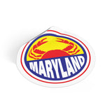 Maryland Crab Round Vinyl Stickers 