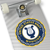 Navy Musician (MU) Round Vinyl Stickers