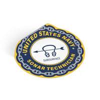 Sonar Technician Subsurface (STS) Round Vinyl Stickers