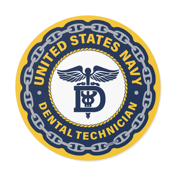Navy Dental Technician (DT) Round Vinyl Stickers