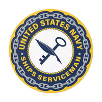 Navy Ship Serviceman (SH) Round Vinyl Stickers