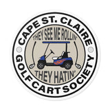 Cape St. Claire Goft Cart Society Round Vinyl Stickers