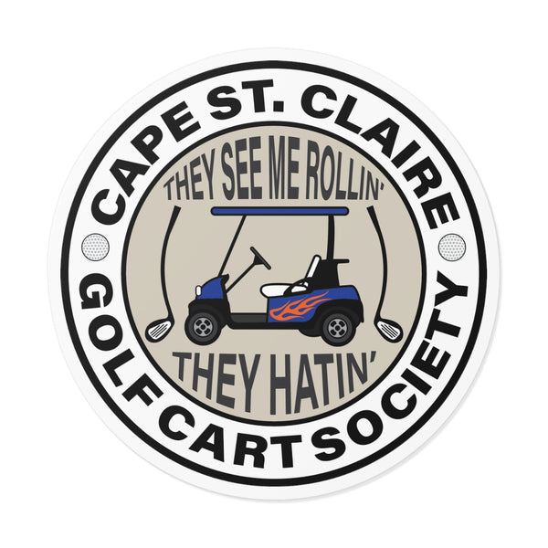 Cape St. Claire Goft Cart Society Round Vinyl Stickers