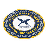 Navy Cryptologic Technician (CTI) Round Vinyl Stickers