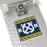 Navy Boatswain's Mate (BM) Gold Square Vinyl Stickers