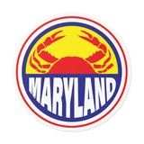Maryland Crab Round Vinyl Stickers 