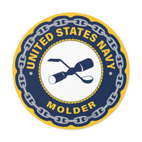 Navy Molder (ML) Round Vinyl Stickers