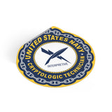 Navy Cryptologic Technician (CTI) Round Vinyl Stickers