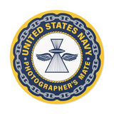 Navy Photographers Mate (PH) Round Vinyl Stickers