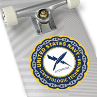 Navy Cryptologic Technician (CTI) Round Vinyl Stickers