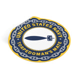 Navy Torpedoman's Mate (TM) Round Vinyl Stickers