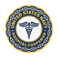 Navy Hospital Corpsman (HM) Round Vinyl Stickers