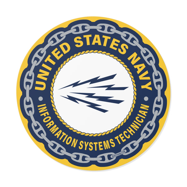 Navy Information Systems Technician (IT) Round Vinyl Stickers
