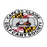 Cape St. Claire Goft Cart Society ALT Round Vinyl Stickers