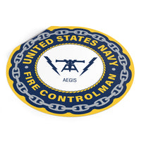 Navy Fire Controlman Aegis (FCA) Round Vinyl Stickers